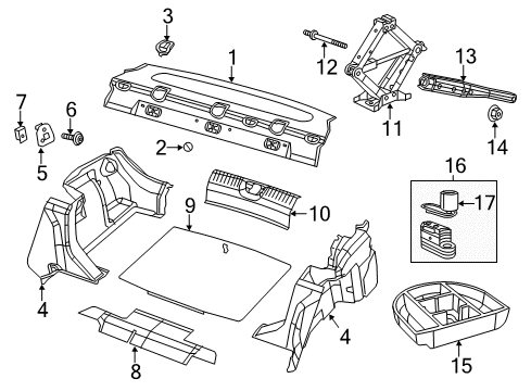 2015 Dodge Dart Interior Trim - Rear Body Carpet-Luggage Compartment Diagram for 1UR48VXLAB