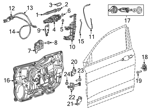 2017 Chrysler 200 Front Door - Lock & Hardware Screw-HEXAGON FLANGE Head Diagram for 6511894AA