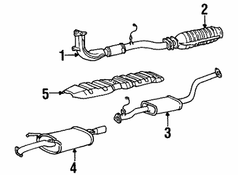 1998 Hyundai Elantra Exhaust Components Center Exhaust Pipe Diagram for 28650-29053
