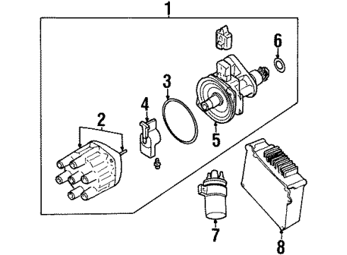 1996 Plymouth Voyager Ignition System O Ring-Distributor Diagram for MD632075