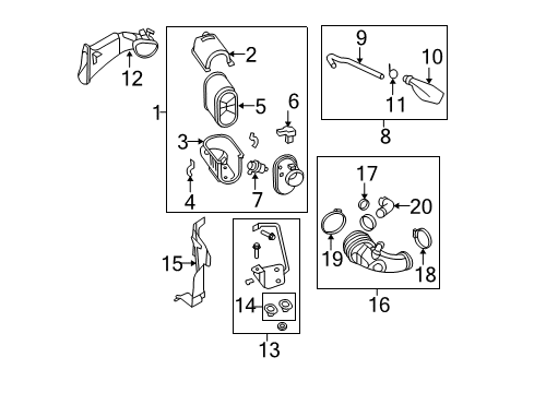 2008 Ford F-250 Super Duty Filters Air Duct Diagram for 8C3Z-6C646-D