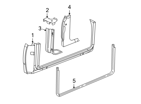 2003 Chevrolet Avalanche 1500 Rear Body & Floor Frame, Back Body Opening Lower Diagram for 88936985