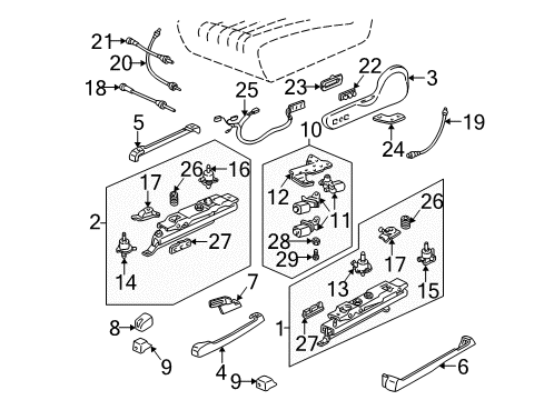 1996 Chevrolet Camaro Tracks & Components Mtr Asm-Adjust Pass/Dr Seat Electric Reclining Diagram for 16718787
