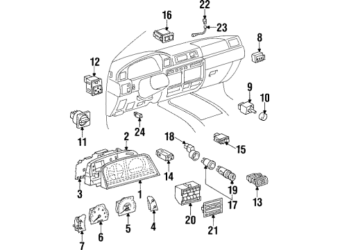 1997 Lexus LX450 Switches Switch Assy, Light Control, NO.1 Diagram for 84112-69445