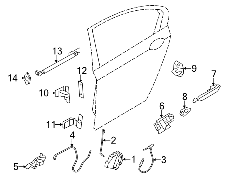 2014 BMW 740Li Rear Door Hinge, Rear Door, Lower, Left Diagram for 41007203989