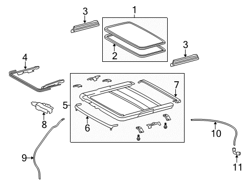 2014 Lexus GS450h Sunroof Housing Sub-Assy, Sliding Roof Diagram for 63203-30180