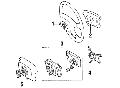 1991 Toyota Previa Steering Wheel & Trim Horn Contact Diagram for 45105-28030