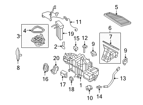 2009 Ford Escape Air Conditioner Hose & Tube Assembly Diagram for 9M6Z-19D850-B