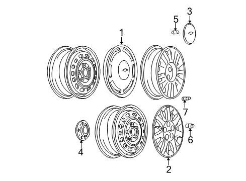 2004 Chevrolet Monte Carlo Wheel Covers & Trim Wheel Cover Diagram for 9596253