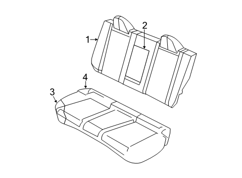 2014 Dodge Avenger Rear Seat Components Cover-Seat Cushion Diagram for 1US45DX9AA