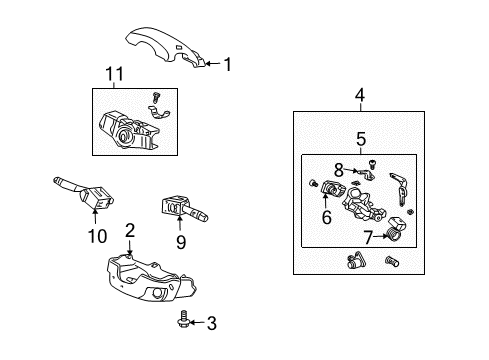 2004 Honda Element Switches Screw-Washer (5X10) Diagram for 93891-05010-07