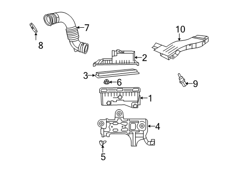 2009 Jeep Compass Powertrain Control Cover-Air Cleaner Diagram for 5183088AB