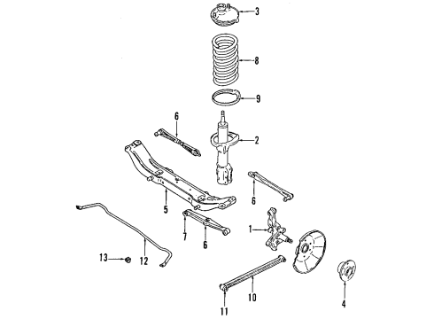 2002 Ford Escort Rear Suspension Components, Lower Control Arm, Stabilizer Bar Bushings Diagram for F7CZ-5493-CA