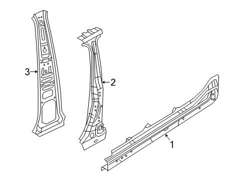 2017 Fiat 500X Center Pillar & Rocker REINFMNT-SILL Diagram for 68254229AA