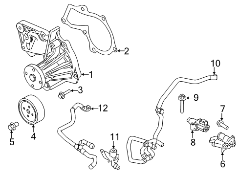 2016 Ford Transit Connect Water Pump Water Pump Assembly Diagram for 7S7Z-8501-G