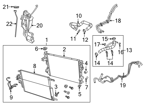 2021 Ram 1500 Radiator & Components Coolant Recovery Bottle Cap Diagram for 68402255AA