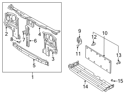 2001 Nissan Frontier Radiator Support Support-Radiator Core, Upper Diagram for 62510-9Z425