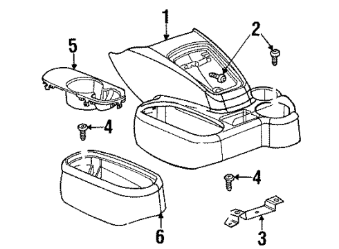 2002 Dodge Ram 2500 Front Console CUPHOLDER Diagram for 5EZ53LAZ