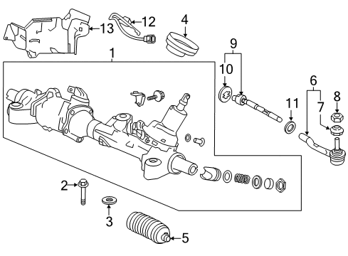 2016 Honda Accord Steering Gear & Linkage Box Sub, Power Steering Gear Diagram for 53601-T2G-A81