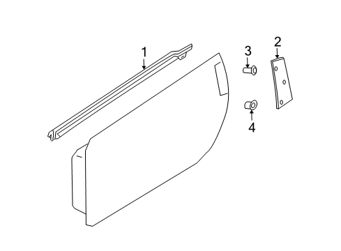 2008 Nissan 350Z Exterior Trim - Door MOULDING Assembly - Front Door Outside, LH Diagram for 80821-CD711