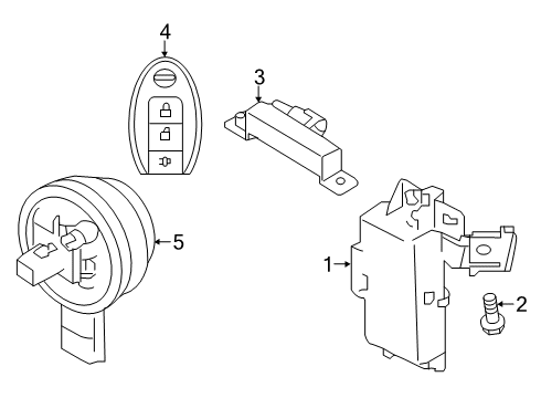 2019 Nissan Kicks Keyless Entry Components Buzzer Assy-Keyless & Card Entry Diagram for 25641-5RA0A