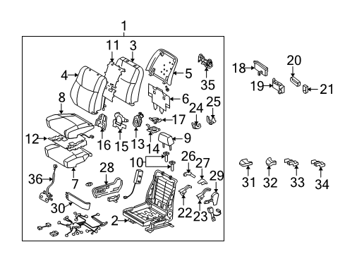 2009 Toyota Avalon Heated Seats Slide Knob Diagram for 84921-AE020-B4