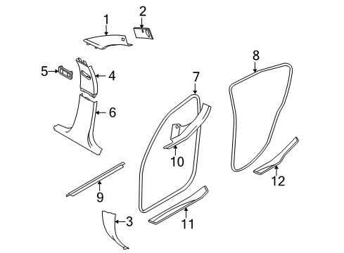 2007 BMW 328i Interior Trim - Pillars, Rocker & Floor Edge Protection, Door, Rear Diagram for 51727247260