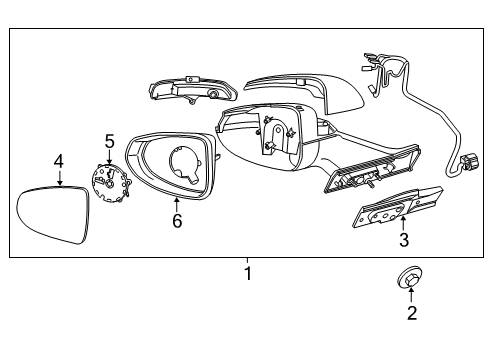 2015 Chevrolet Volt Mirrors Mirror Glass Diagram for 20889222