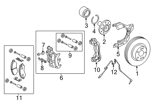 2015 Ram ProMaster 1500 Front Brakes Retainer Diagram for 68269714AA