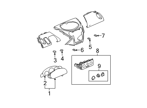 2003 Saturn Ion Switches Heater & Air Conditioner Control Assembly (W/ Rear Window Defogger Switch) Diagram for 10388467