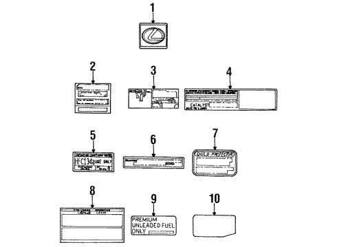 1995 Lexus LS400 Information Labels Label, Cooler Service Caution Diagram for 88723-50130