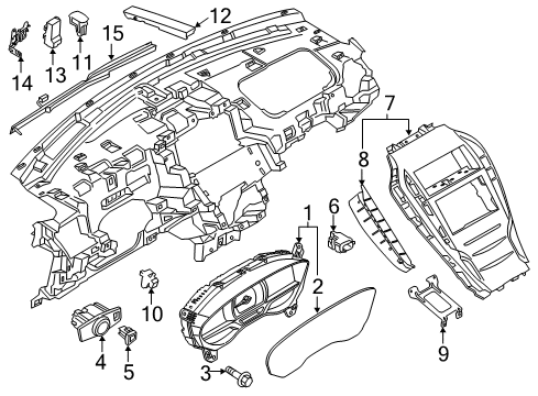 2014 Lincoln MKZ Cluster & Switches Cluster Assembly Diagram for EP5Z-10849-CA