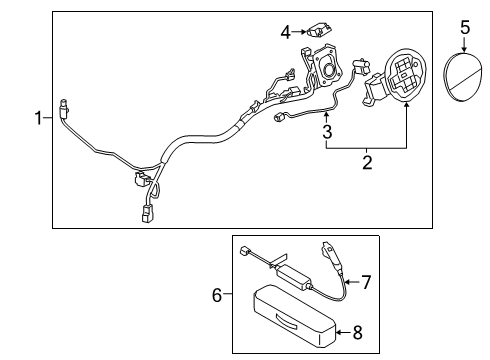 2020 Hyundai Ioniq Fender & Components Push Opener-Fuel Filler Door Diagram for 81560-G7000