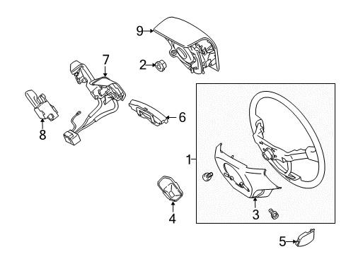 2012 Lexus RX350 Steering Column & Wheel, Steering Gear & Linkage Switch Assy, Steering Pad Diagram for 84250-0E060-C0