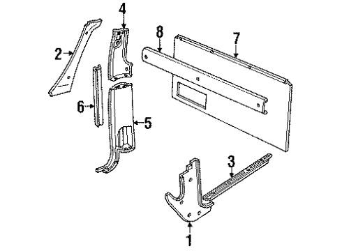1991 Chevrolet S10 Interior Trim Compartment-Body Side Rear Stowage *Tbconv Diagram for 15608451