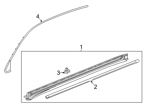 2018 Buick Envision Exterior Trim - Pillars, Rocker & Floor Rocker Molding Diagram for 22900542