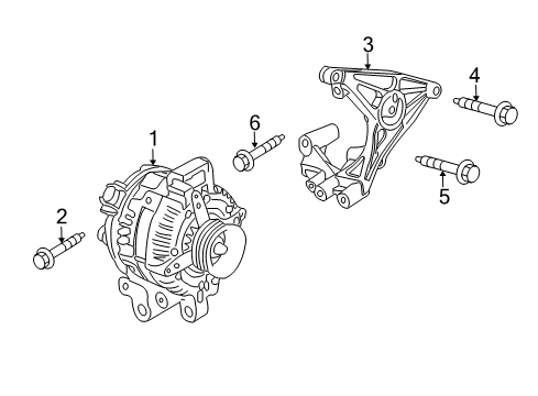 2017 Cadillac ATS Alternator Mount Bracket Diagram for 12643475