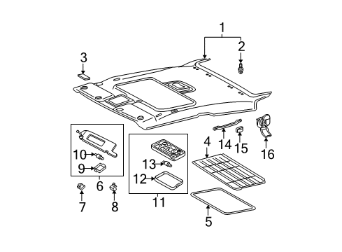 2004 Toyota Solara Interior Trim - Roof Lens Diagram for 81341-06040