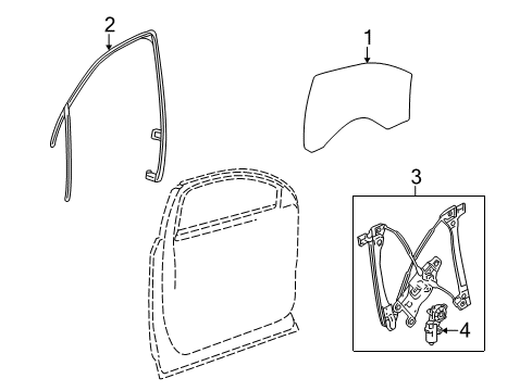 2015 GMC Terrain Front Door Run Channel Diagram for 23418124