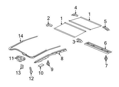 2011 Acura ZDX Sunroof Screw 5X11 Diagram for 70318-SZN-A01