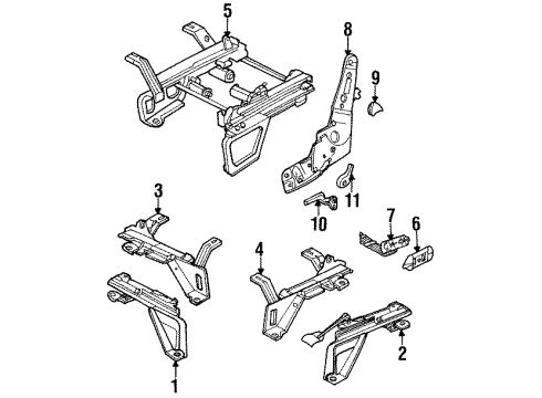 1997 Dodge Ram 2500 Tracks & Components Switch-Power Seat Diagram for 56045025AA