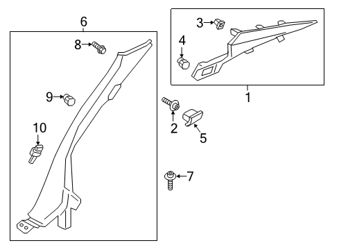 2018 Lincoln Continental Interior Trim - Quarter Panels Lock Pillar Trim Diagram for GD9Z-5431013-AB