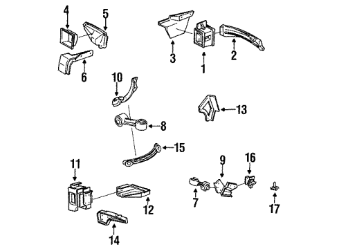 1987 Chevrolet Beretta Engine Mounting Bracket Asm-Engine & Trans Roll Bumper Diagram for 14103503