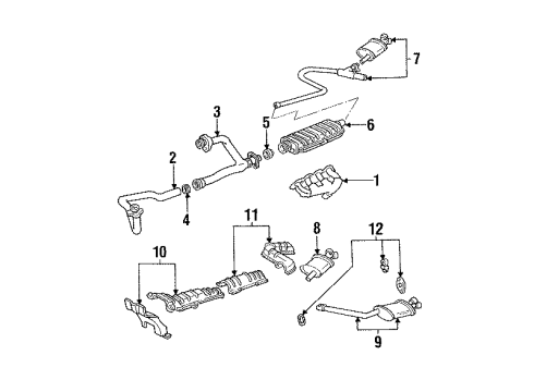 1995 Cadillac Seville Exhaust Components Insulator-Exhaust Pipe Diagram for 10199277