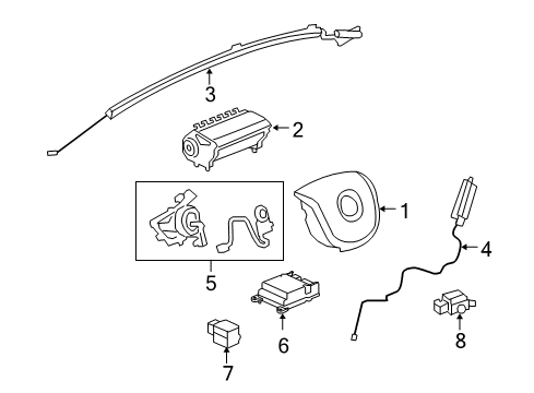 2009 Pontiac G8 Air Bag Components Coil Kit, Steering Wheel Airbag Diagram for 92234063