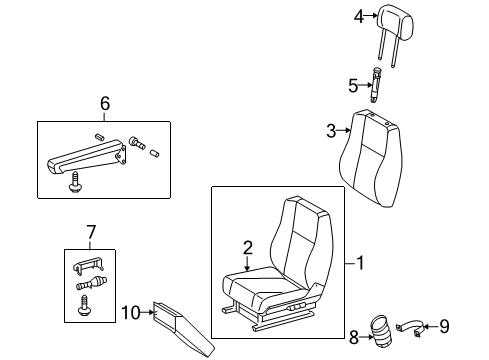 2005 Dodge Sprinter 2500 Front Seat Components Seat Diagram for 5133015AA