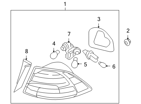 2010 Kia Optima Bulbs Bulb Holder & Wiring Assembly Diagram for 924512G620