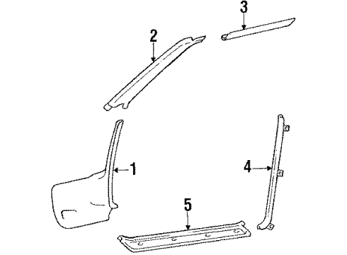1988 Toyota Supra Interior Trim Pillar Trim Diagram for 62220-14051-02