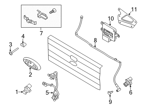2014 Ford F-150 Parking Aid Controller Bracket Diagram for DL3Z-19A435-A