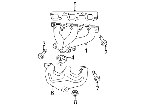 2007 Jeep Wrangler Exhaust Manifold Bolt Diagram for 6507938AA